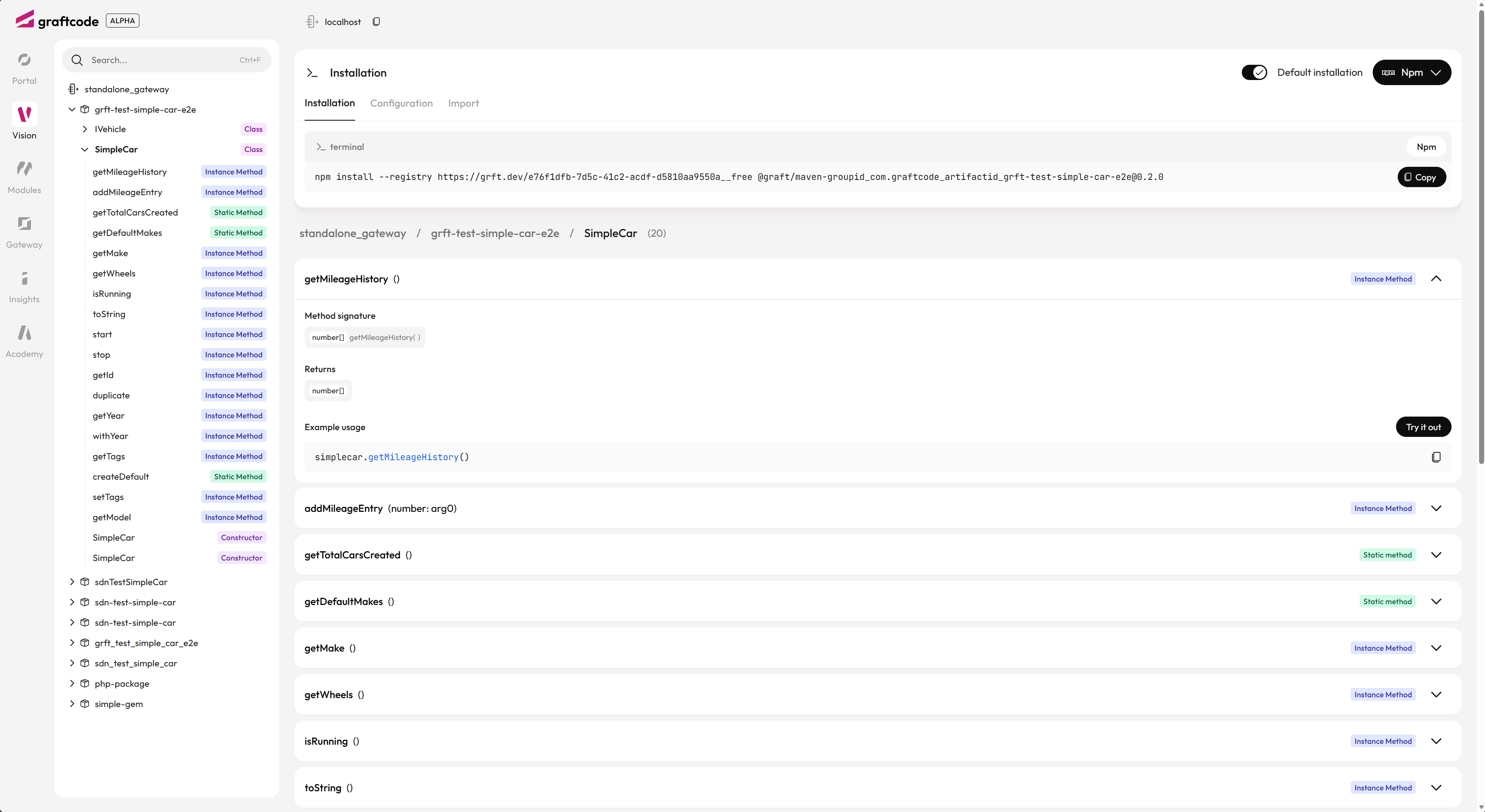 Vision npm install